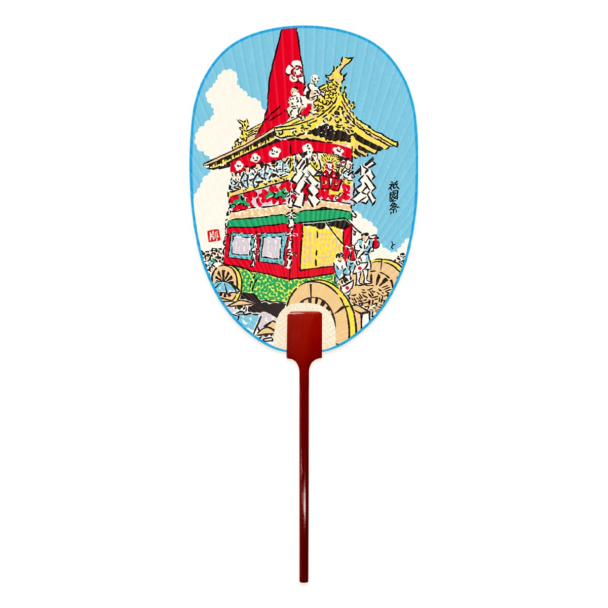 徳力版画 団扇 楕円型 祇園祭 鉾 2枚目