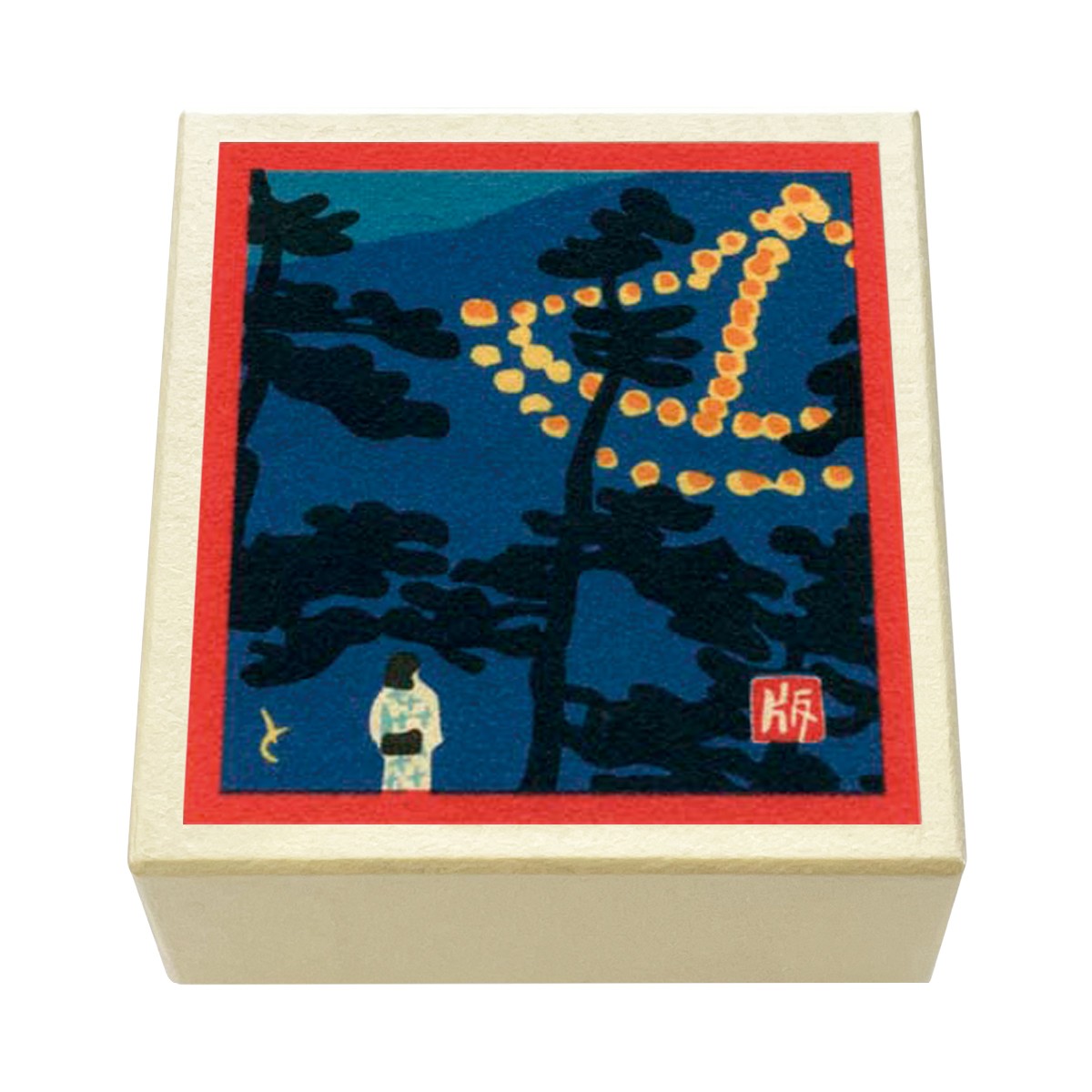 版画紙箱 おはこ 季節のおはこ 文月・葉月 大文字 船