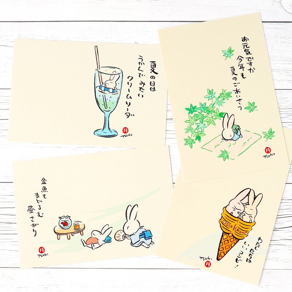 西村月 季節はがき 夏 金魚もまどろむ 3枚目