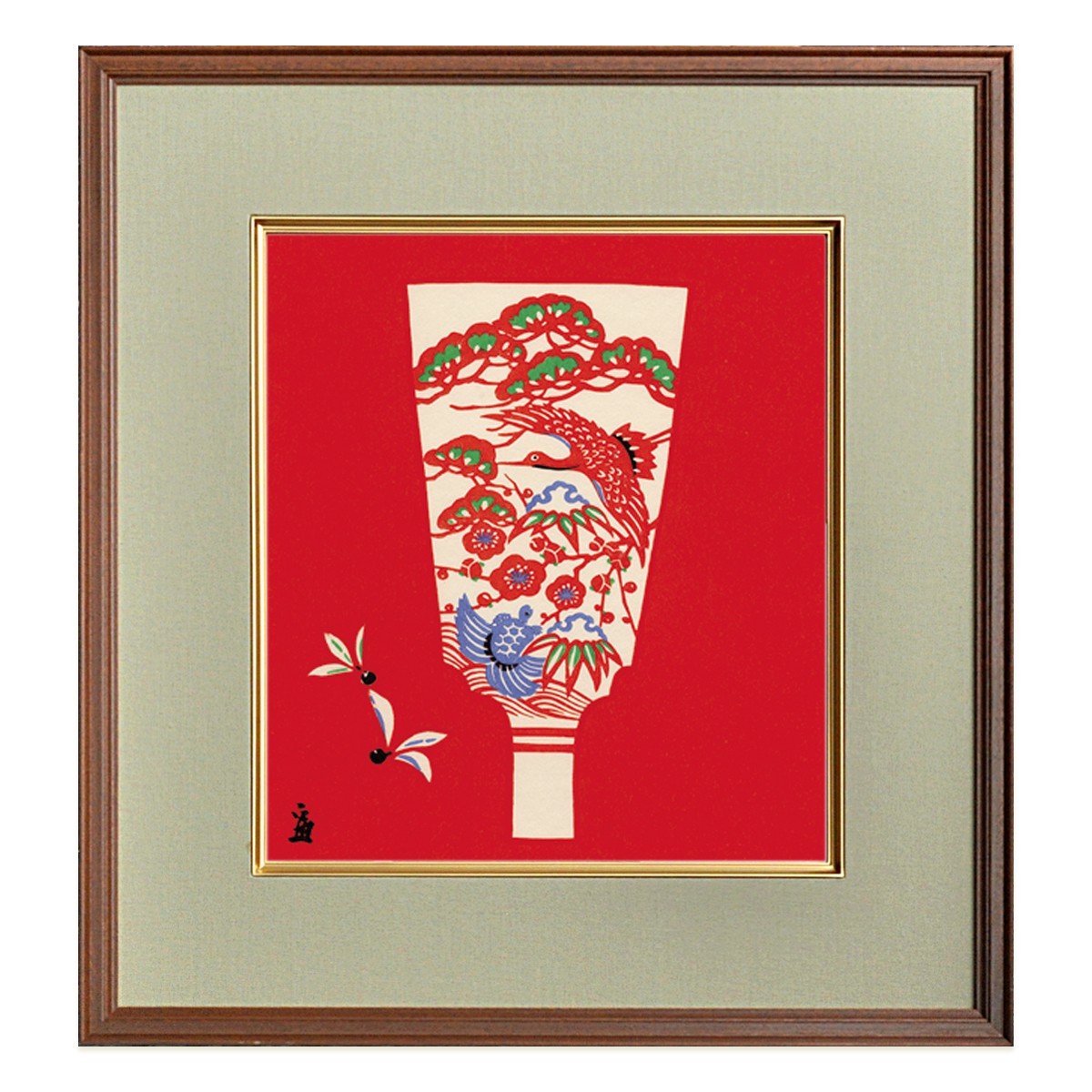 徳力富吉郎 木版画 色紙 羽子板 2枚目