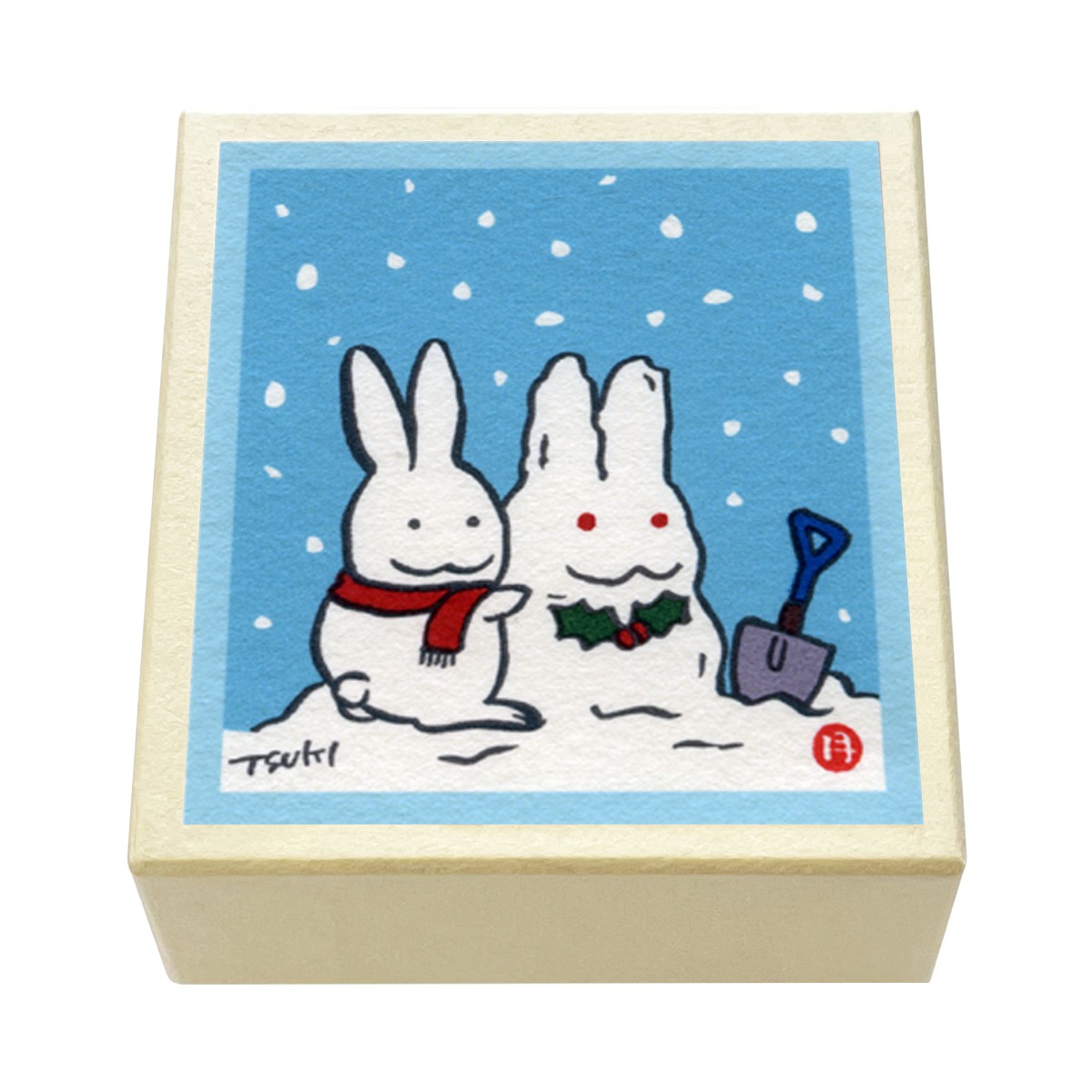 版画紙箱 おはこ 季節のおはこ 師走 クリスマス 西村月 雪だるま