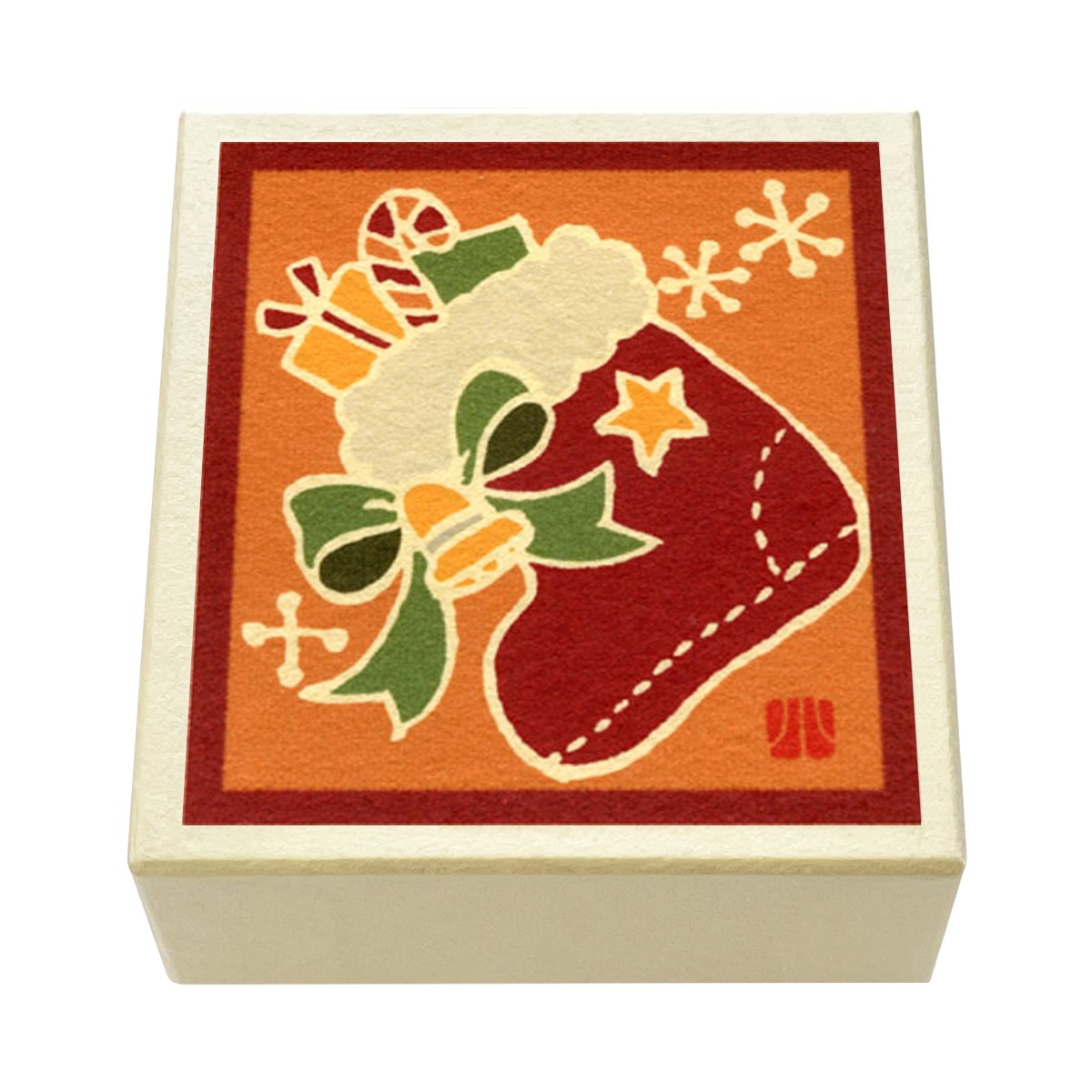 版画紙箱 おはこ 季節のおはこ 師走 クリスマス 小泉タツジ ブーツに詰めて 1枚目