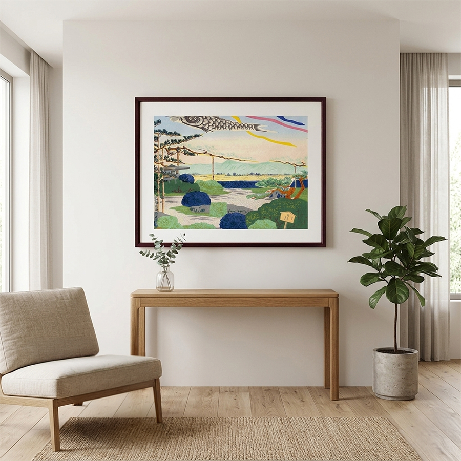 徳力富吉郎 木版画 中判 八幡・松花堂 4枚目