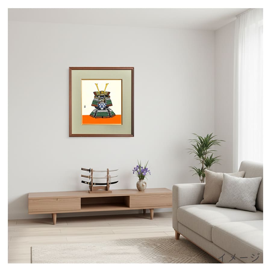 徳力富吉郎 木版画 色紙 鎧 3枚目