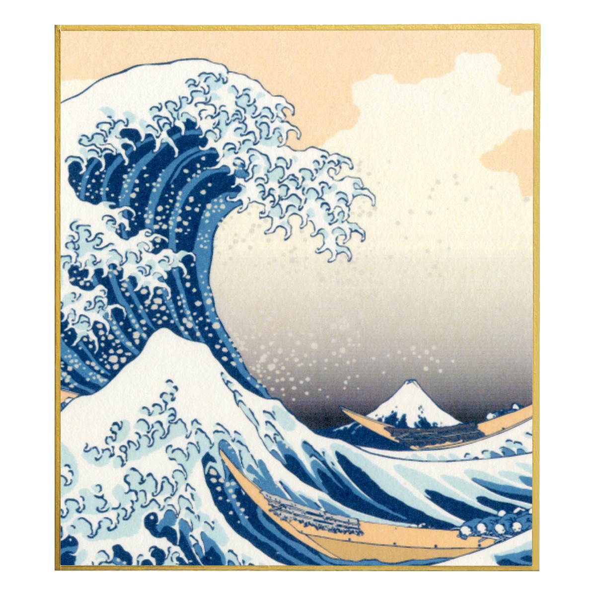 浮世絵小色紙　葛飾北斎 冨嶽三十六景 神奈川沖浪裏