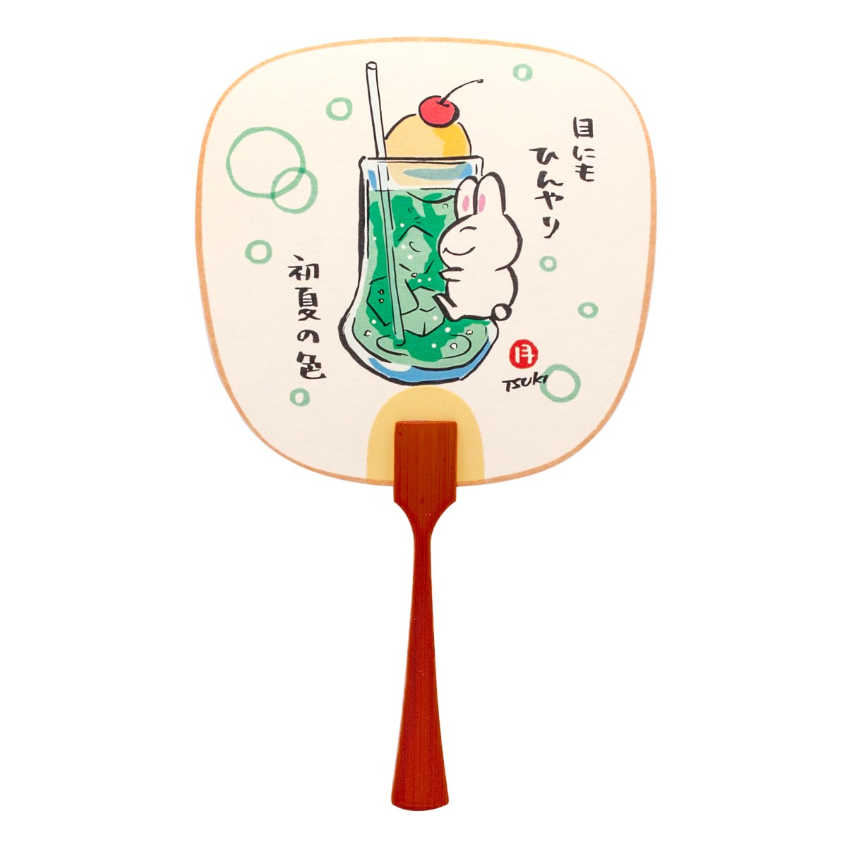 西村月 豆うちわ クリームソーダ 2枚目