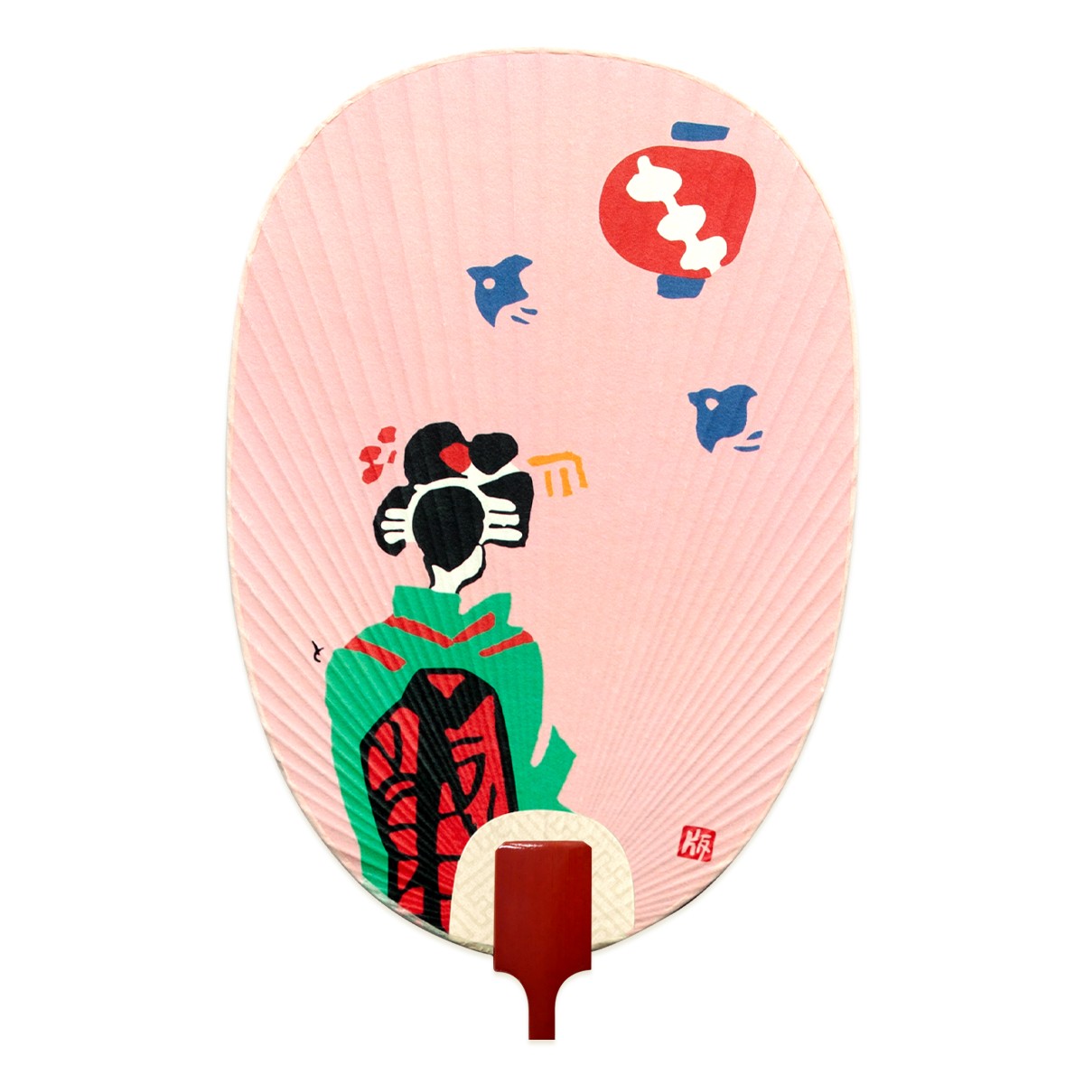 徳力版画 団扇 千鳥舞妓