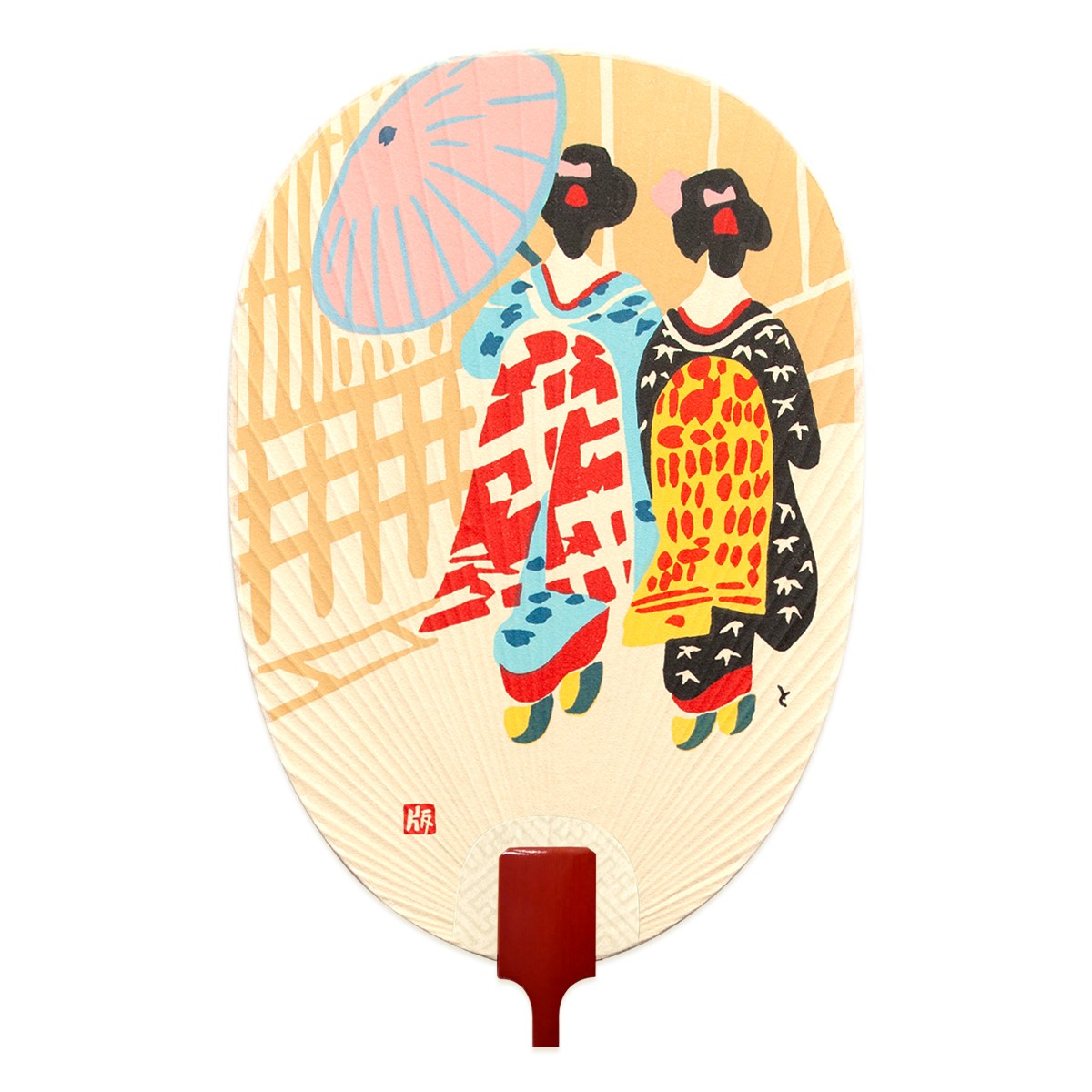 徳力版画 団扇 傘舞妓