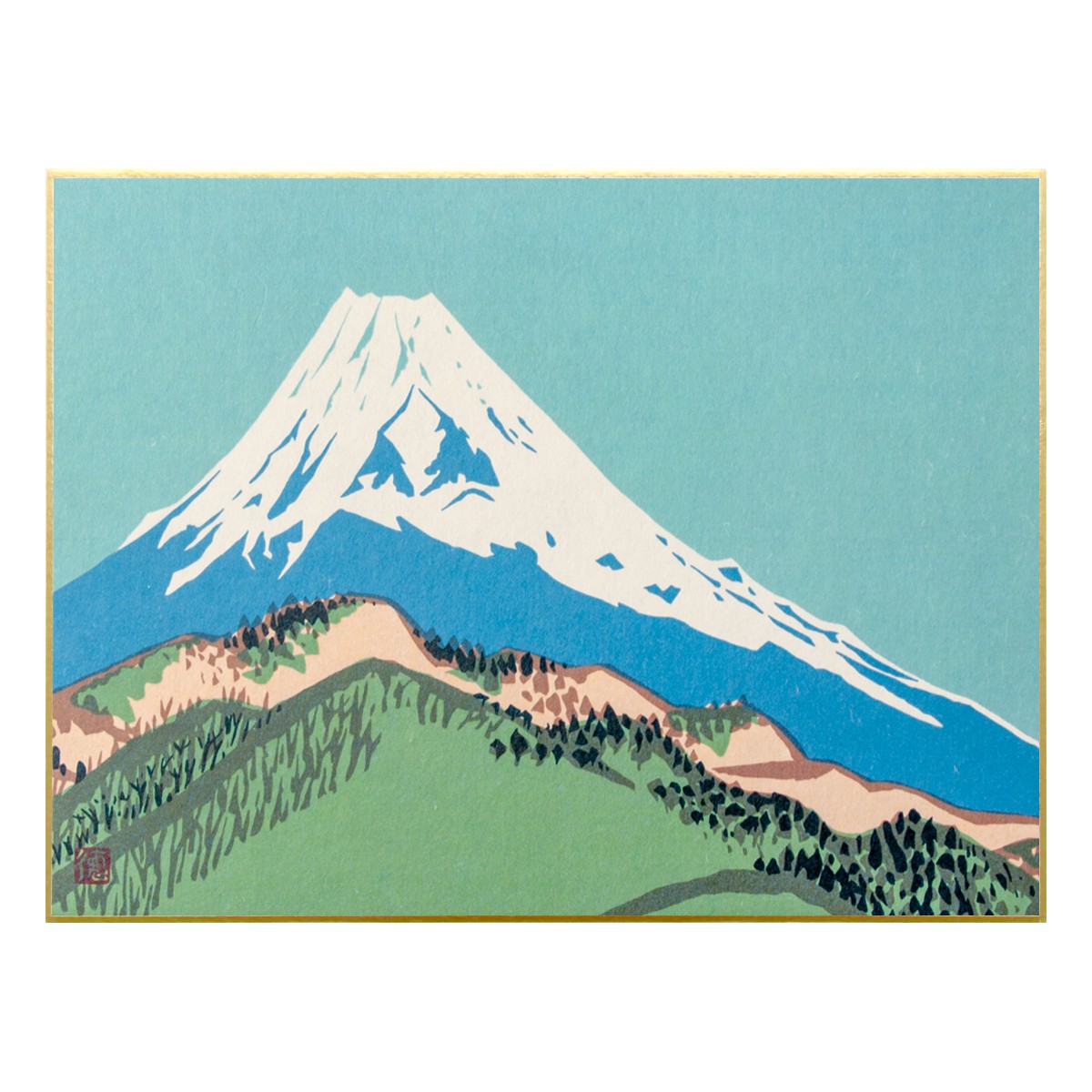 徳力版画 中色紙 富士山