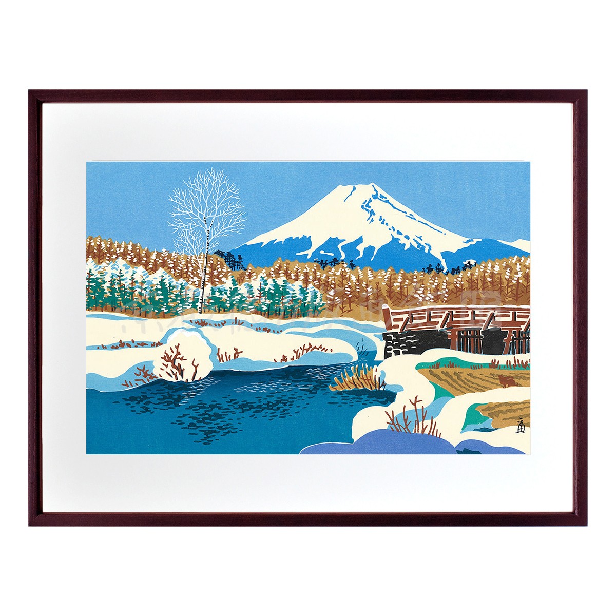 徳力富吉郎 木版画 中判 吉田付近 2枚目