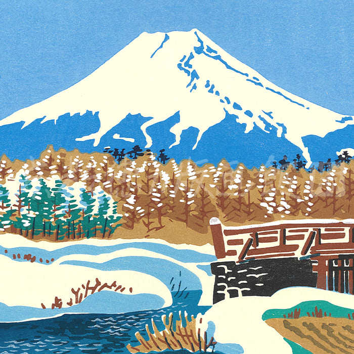 徳力富吉郎 木版画 中判 吉田付近 3枚目