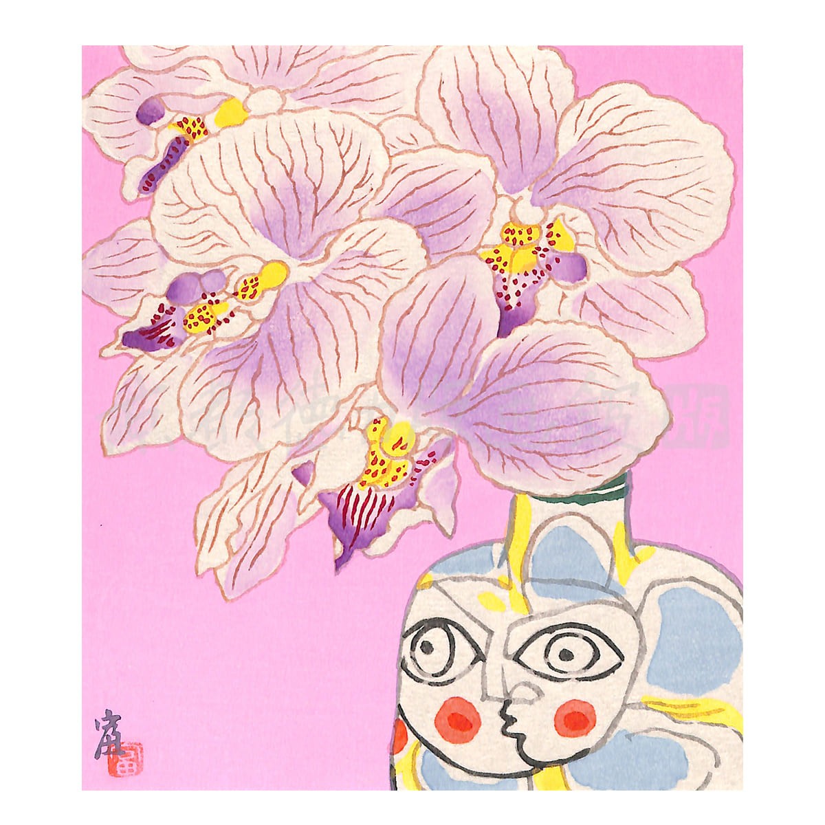 徳力富吉郎 木版画 小版 胡蝶蘭 キャサリンアイ