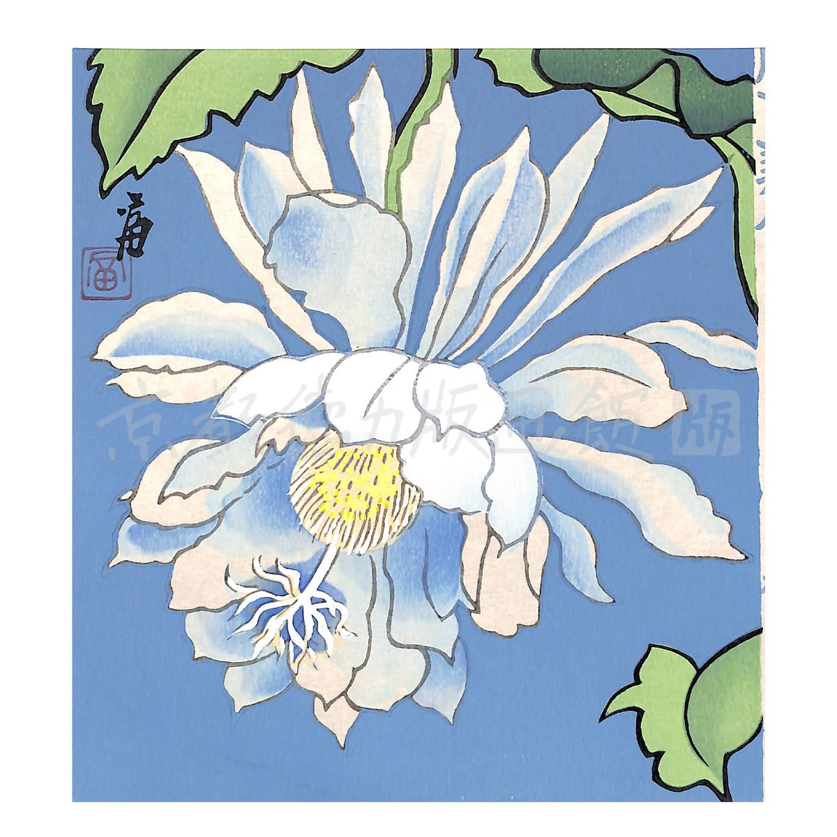 徳力富吉郎 木版画 小版 月下美人