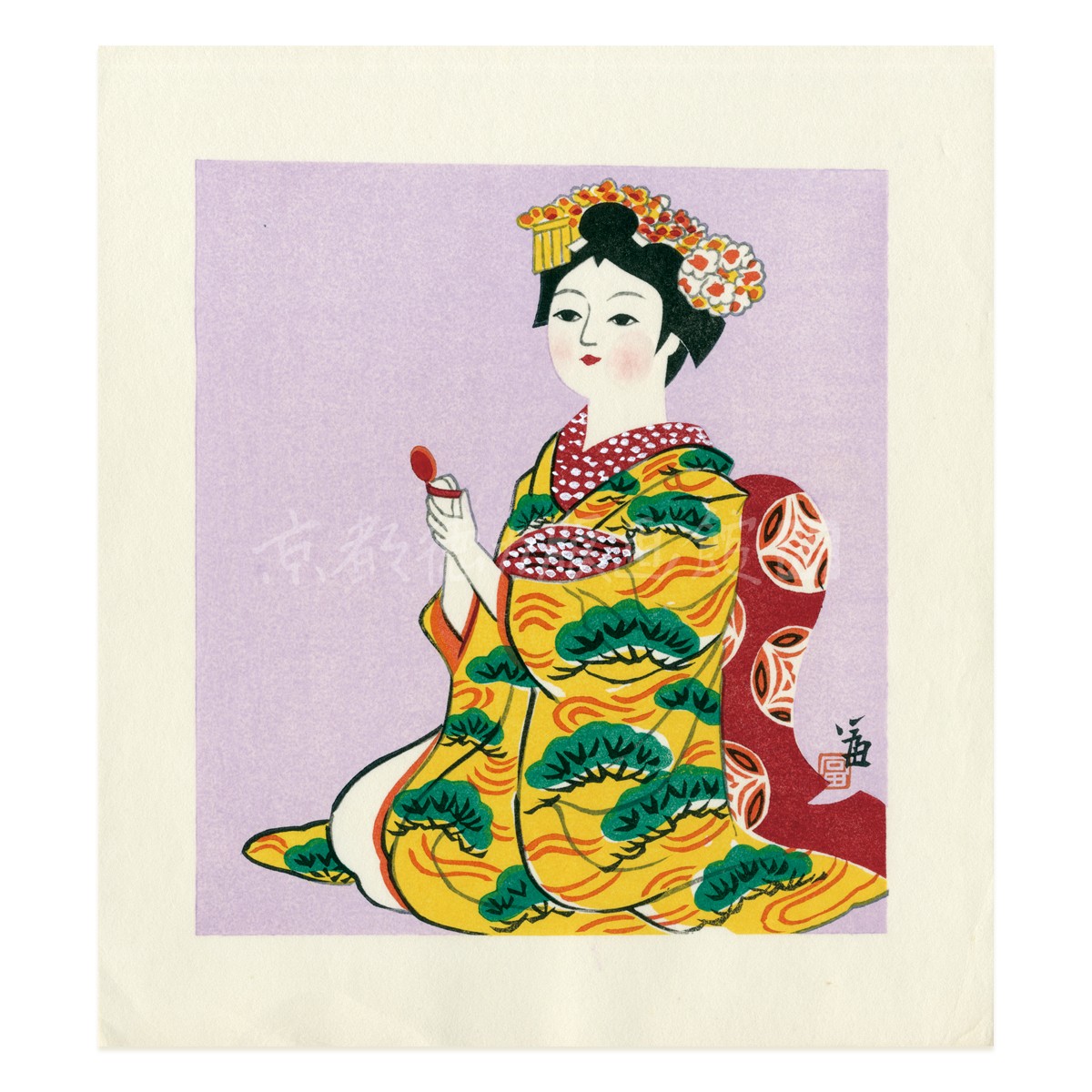 徳力富吉郎 木版画 小版 まいこ 2枚目