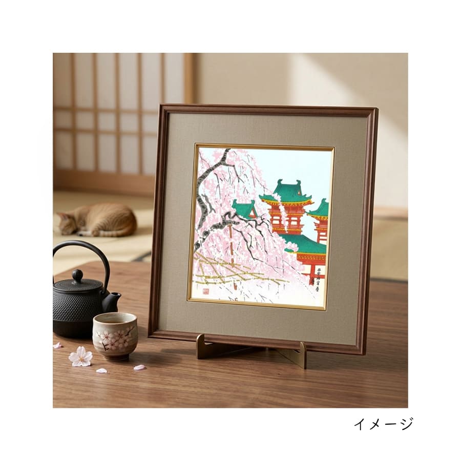 木版画色紙 京都 平安神宮・春（桜） 3枚目