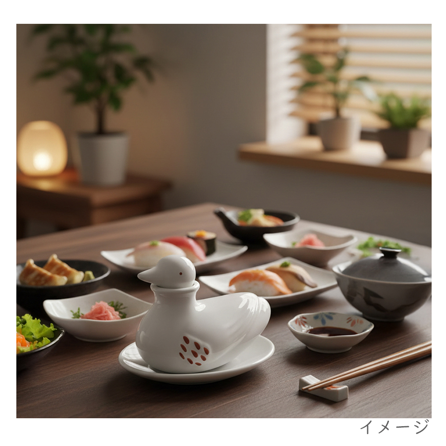 鳩モチーフ調味料入れセット　生活の木　　　 　　バラ不可 陶器『P-63 山鳩醤油入れ 青』｜【公式オンラインショップ】京都徳力
